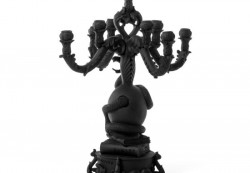 Подсвечник - канделябр Seletti "Гигантский черный череп в стиле Бурлеска / Giant Burlesque Skull Black" h600