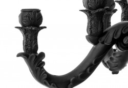 Подсвечник - канделябр Seletti "Гигантский черный череп в стиле Бурлеска / Giant Burlesque Skull Black" h600