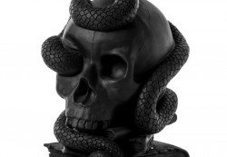 Подсвечник - канделябр Seletti "Гигантский черный череп в стиле Бурлеска / Giant Burlesque Skull Black" h600